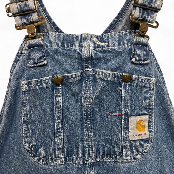 Carhartt Mens Washed Distressed Overalls Denim 38x36 Darkstone Series R07-DST - Picture 5 of 12